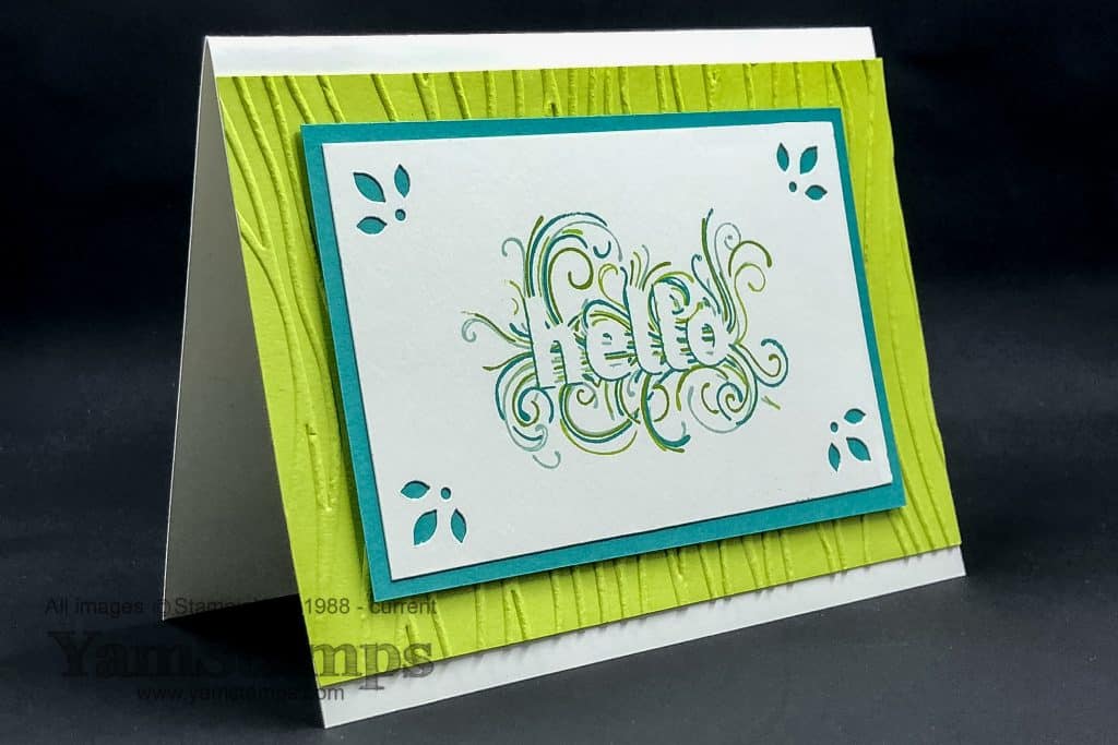 yamstamps ready to layer hello card