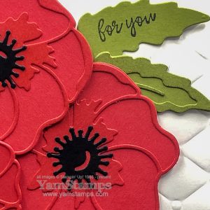 die cut poppy card close up