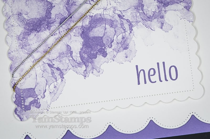 Purple Hello Card - closeup