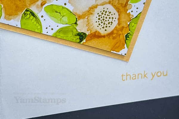 angled patterned paper card closeup