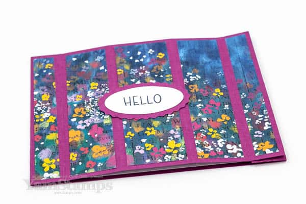floral print fancy fold card