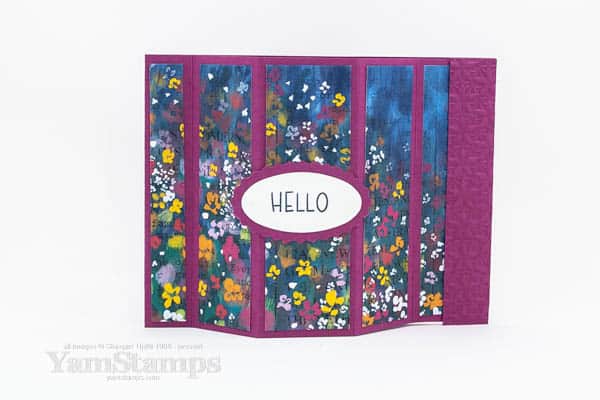 floral print fancy fold card