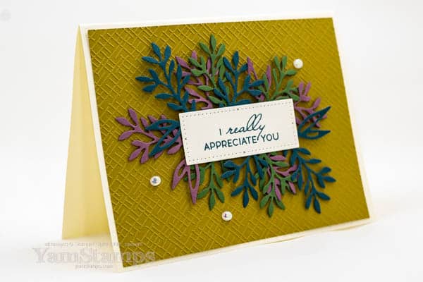 layered leaves background card