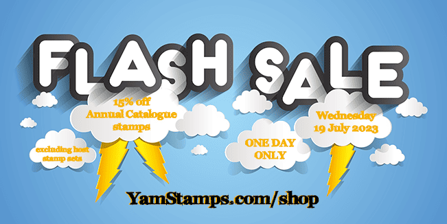 flash sale - 15% off Annual Catalogue stamps Wednesday 19 July 2023! (excludes host sets)