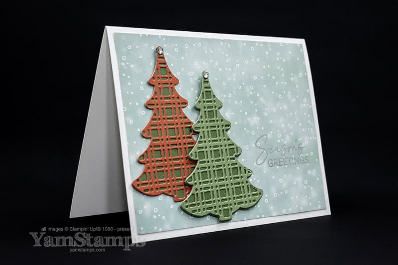 plaid christmas tree card